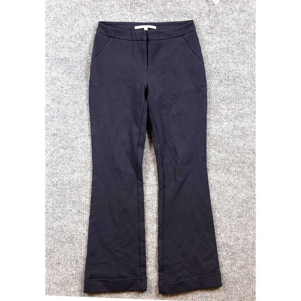 Diane Von Furstenberg Gillian Navy Flare Dress Pants Size 4 Professional Office